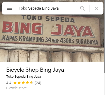 Review Toko Sepeda Bing Jaya